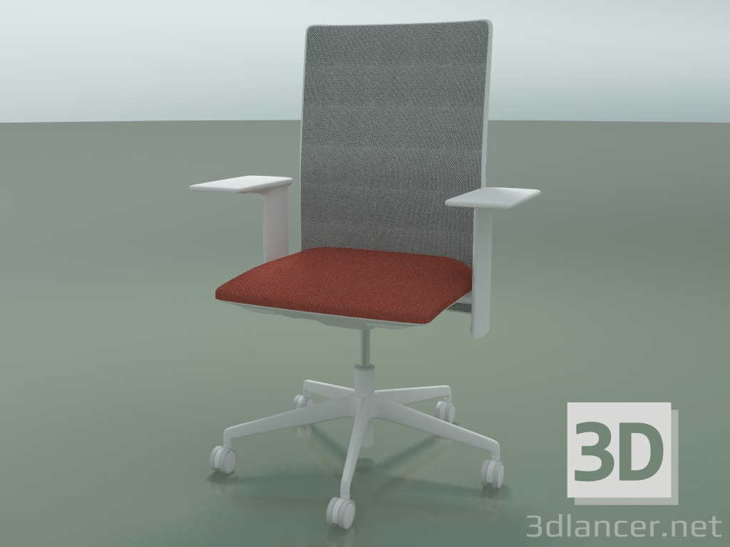 Modelo 3d Cadeira com encosto alto 6502 (5 rodas, com tela, apoio de braço 3D ajustável XL, V12) - preview