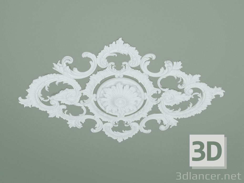 modèle 3D Rosace en plâtre préfabriquée PA041 - preview
