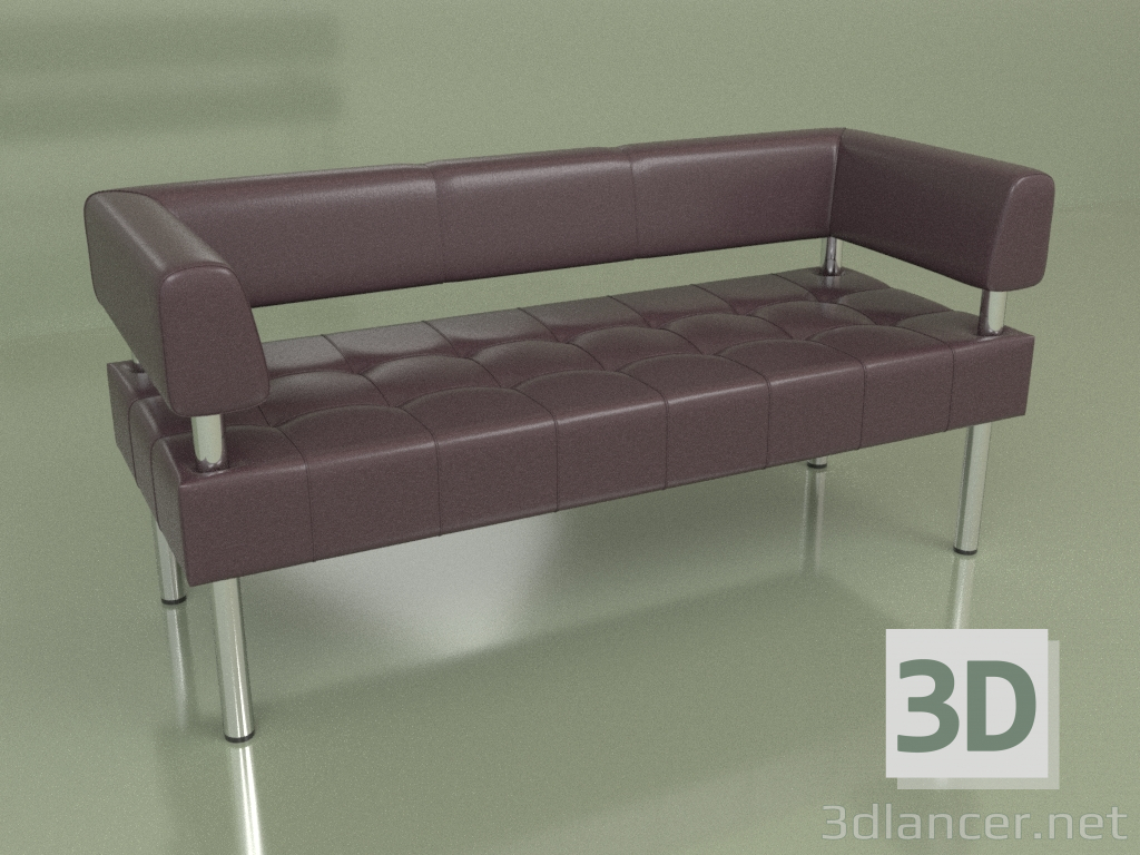 3D Modell Sofa 3-Sitzer Business (Black2 Leder) - Vorschau