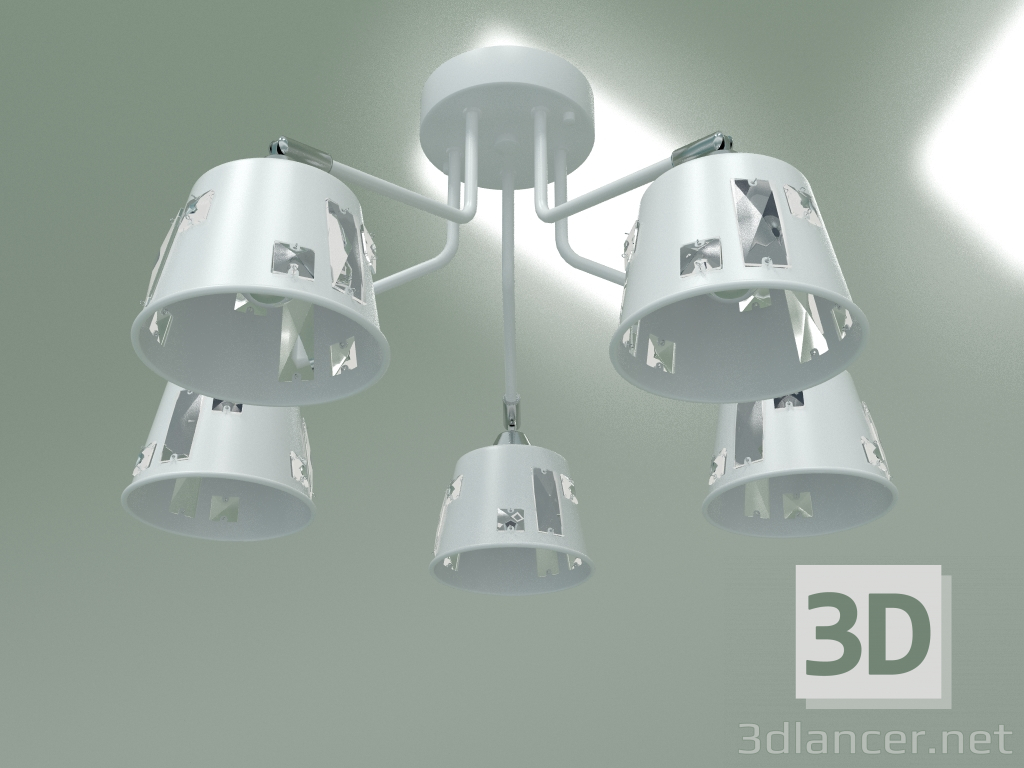 modello 3D Lampadario a soffitto Benna 70105-5 (bianco) - anteprima