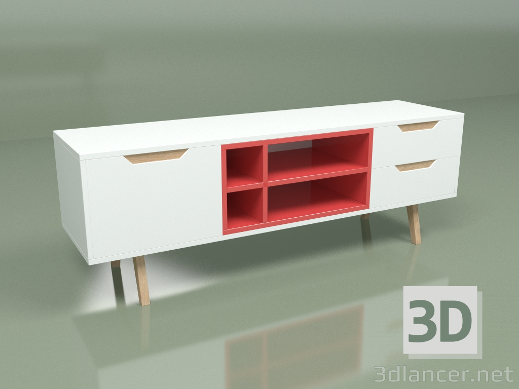 3d model Nightstand Drake (white) - preview