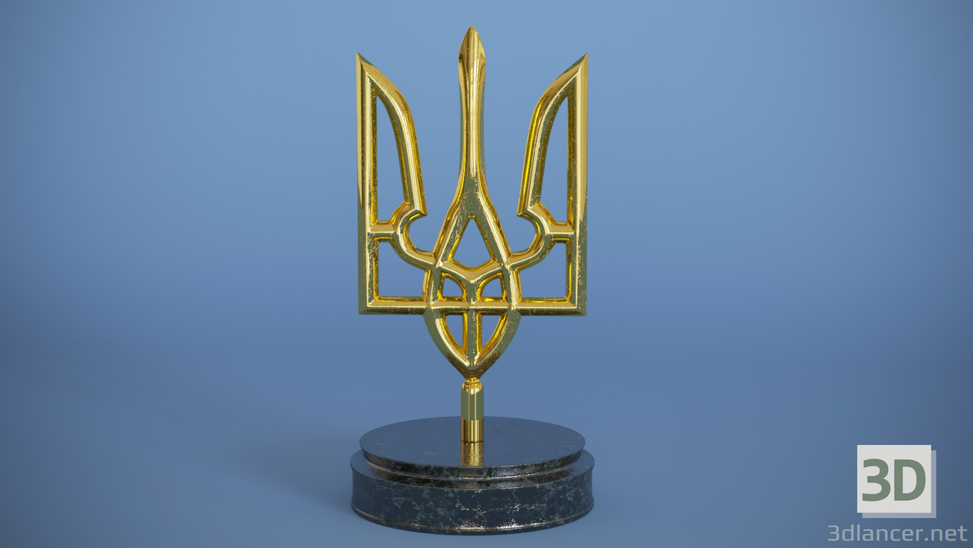 3d Emblem of Ukraine model buy - render