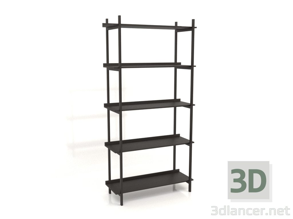 modello 3D Libreria ST 02 (1000х400х2020, legno marrone scuro) - anteprima