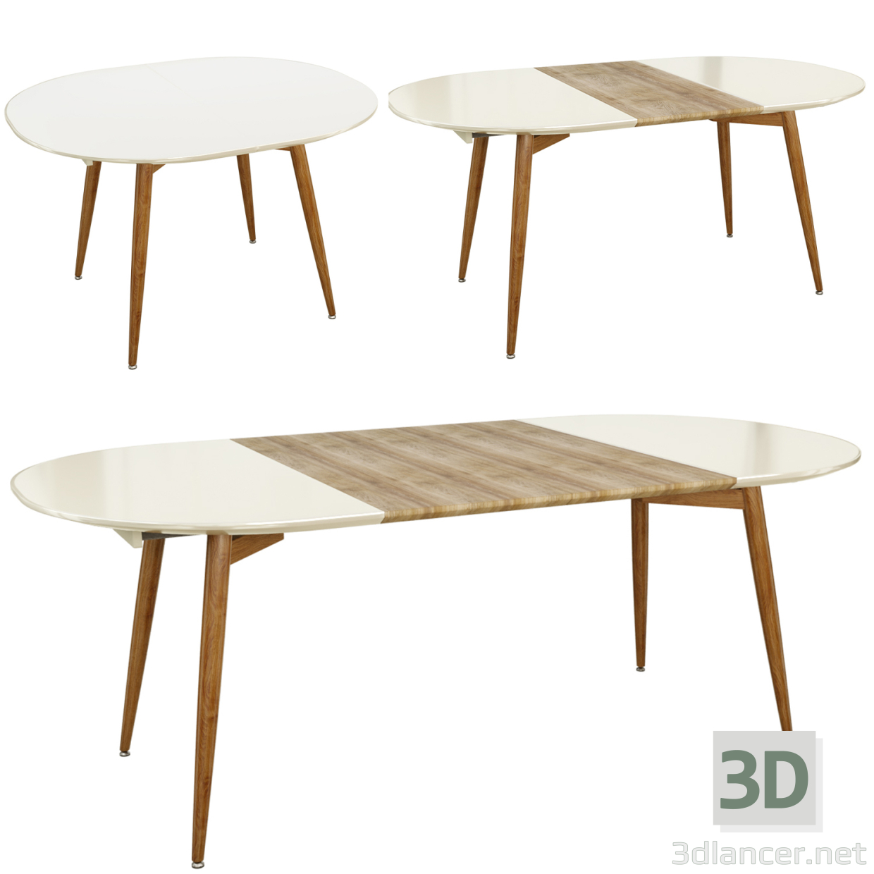 3d Dining table Halmar Edward model buy - render