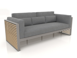 3-seater sofa with a high back (Quartz gray)