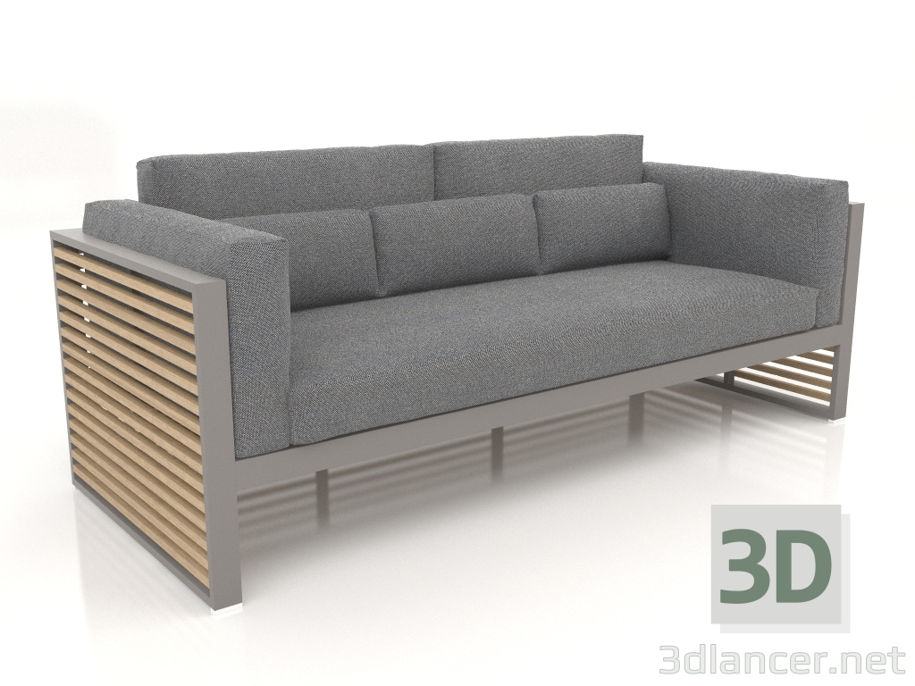 3D Modell 3-Sitzer-Sofa mit hoher Rückenlehne (Quarzgrau) - Vorschau