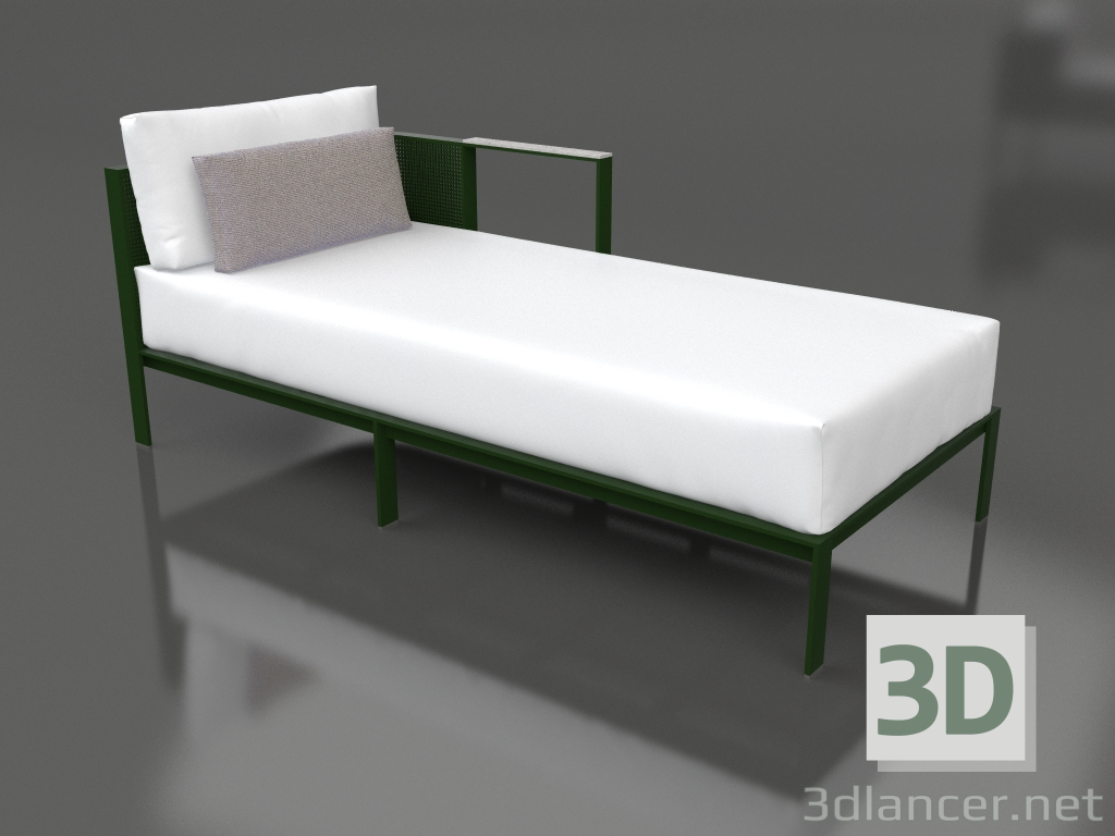 3D Modell Sofamodul, Abschnitt 2 rechts (Flaschengrün) - Vorschau