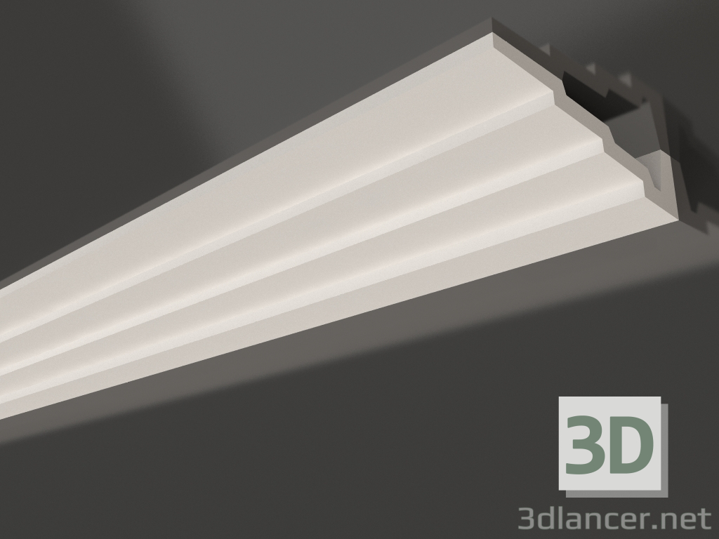 modèle 3D Corniche de plafond en plâtre lisse KG 007 2 (45x190) - preview