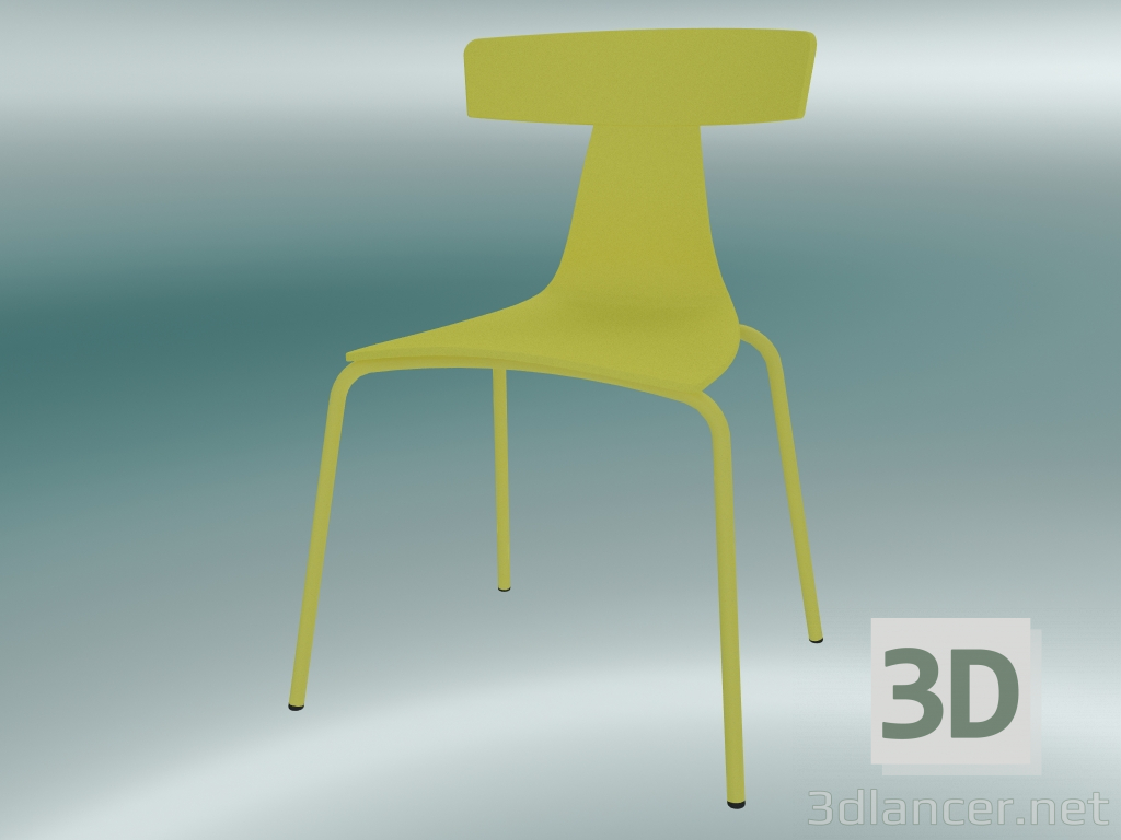 modèle 3D Chaise empilable REMO chaise en plastique (1417-20, plastique jaune soufre, jaune soufre) - preview