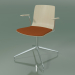3D modeli Sandalye 5910 (4 ayak, döner, kolçaklı, koltuk minderli, beyaz huş ağacı) - önizleme
