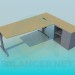 3D Modell Ein Schreibtisch mit einem Schrank - Vorschau