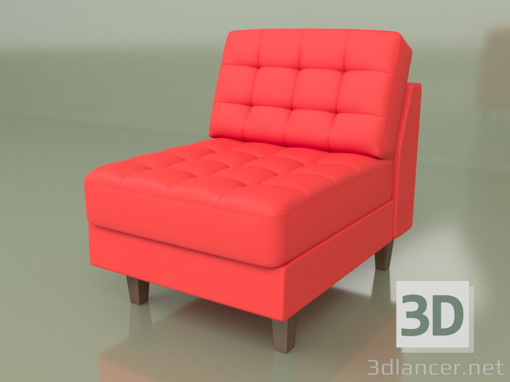 Modelo 3d Cosmo de seção única (couro vermelho) - preview