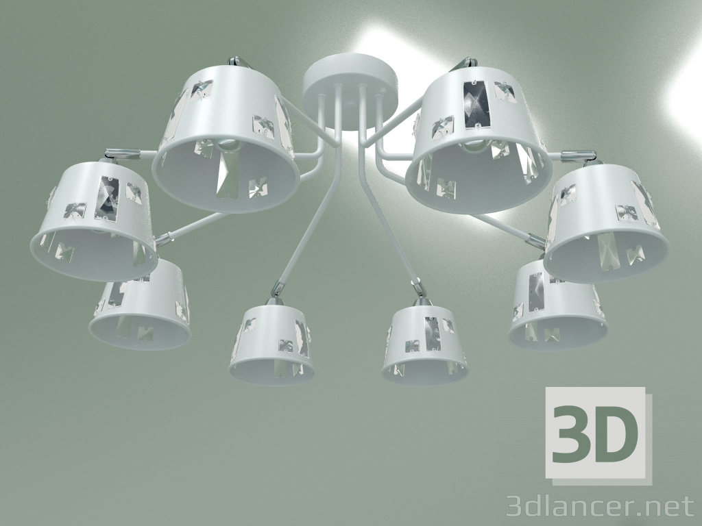 modello 3D Lampadario a soffitto Benna 70105-8 (bianco) - anteprima