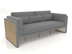 3-Sitzer-Sofa mit hoher Rückenlehne (Anthrazit)