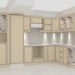3d Classic kitchen, travertine elevations with granite countertops model buy - render