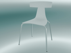 Chaise empilable Chaise en plastique REMO (1417-20, plastique blanc, chrome)