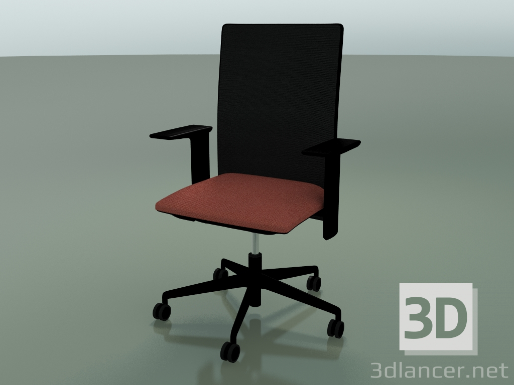 Modelo 3d Cadeira com encosto alto 6502 (5 rodízios, com malha, apoio de braço 3D padrão ajustável, V39) - preview