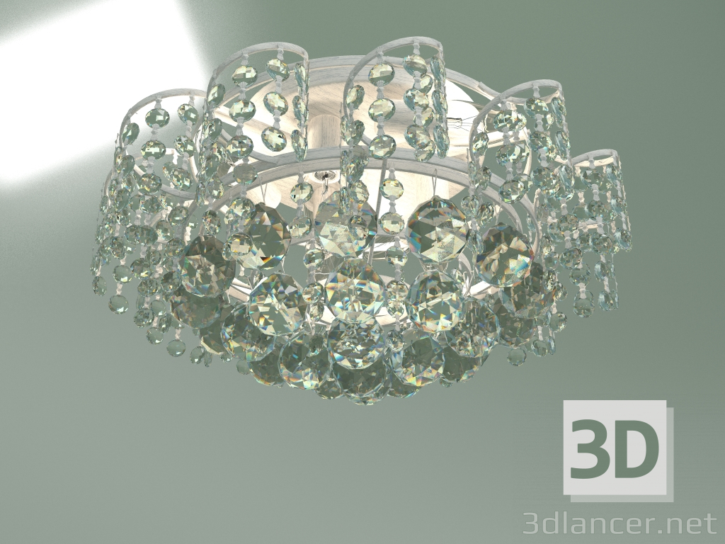 modello 3D Lampadario a soffitto 16017-6 (bianco con argento-Strotskis) - anteprima