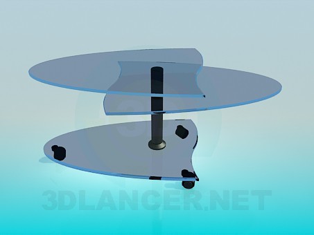 modelo 3D Mesa móvil con estantes de vidrio - escuchar modelo 3D Mesa móvil con estantes de vidrio - escuchar