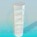 3d model Half-round bookcase with glass door - preview