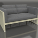 3D Modell 2-Sitzer-Sofa mit hoher Rückenlehne (Gold) - Vorschau