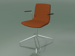 Sandalye 5911 (4 ayak, döner, kolçaklı, ön kaplamalı, ceviz)