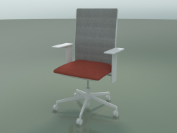High back chair 6502 (5 castors, with mesh, adjustable standard 3D armrest, V12)