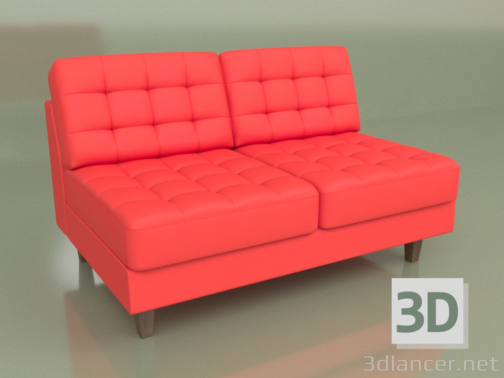 3d модель Секция двухместная Космо (Red leather) – превью