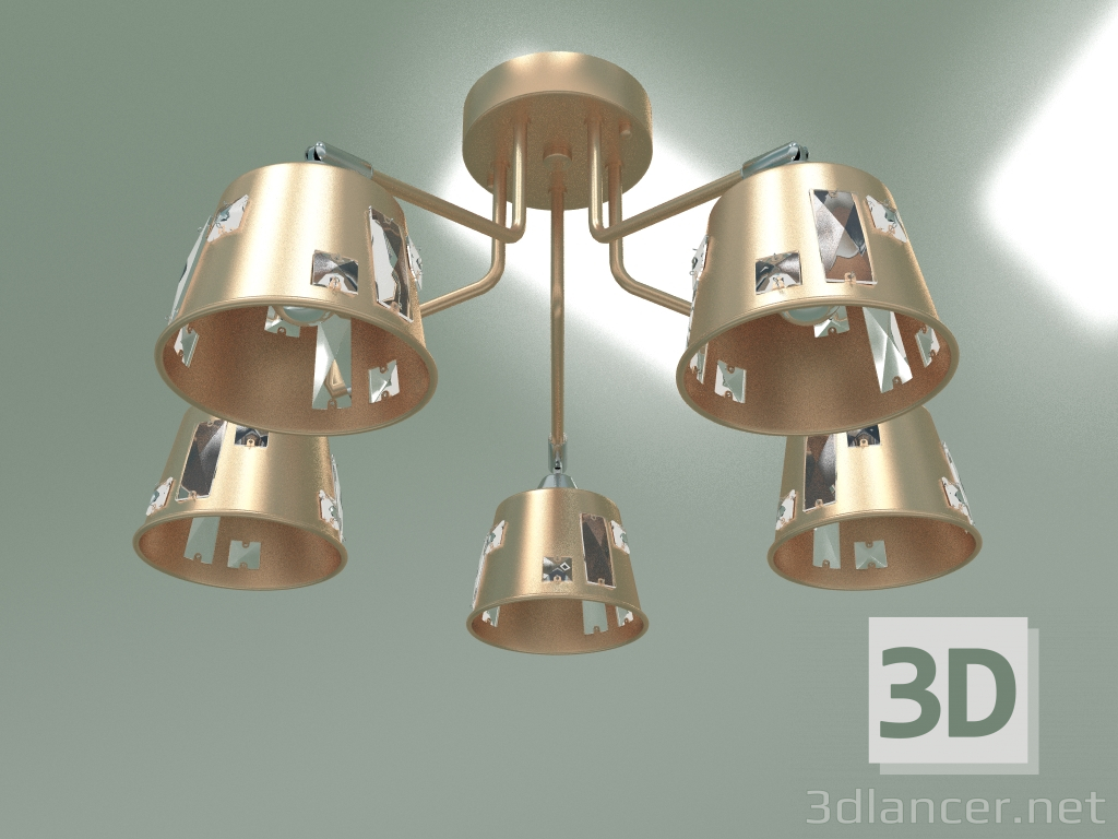 modèle 3D Lustre de plafond Benna 70105-5 (champagne) - preview