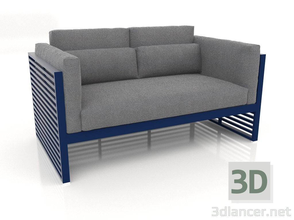 modèle 3D Canapé 2 places avec dossier haut (Bleu nuit) - preview