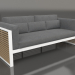 3d model 3-seater sofa with a high back (White) - preview