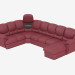 modello 3D divano ad angolo in pelle modulare - anteprima