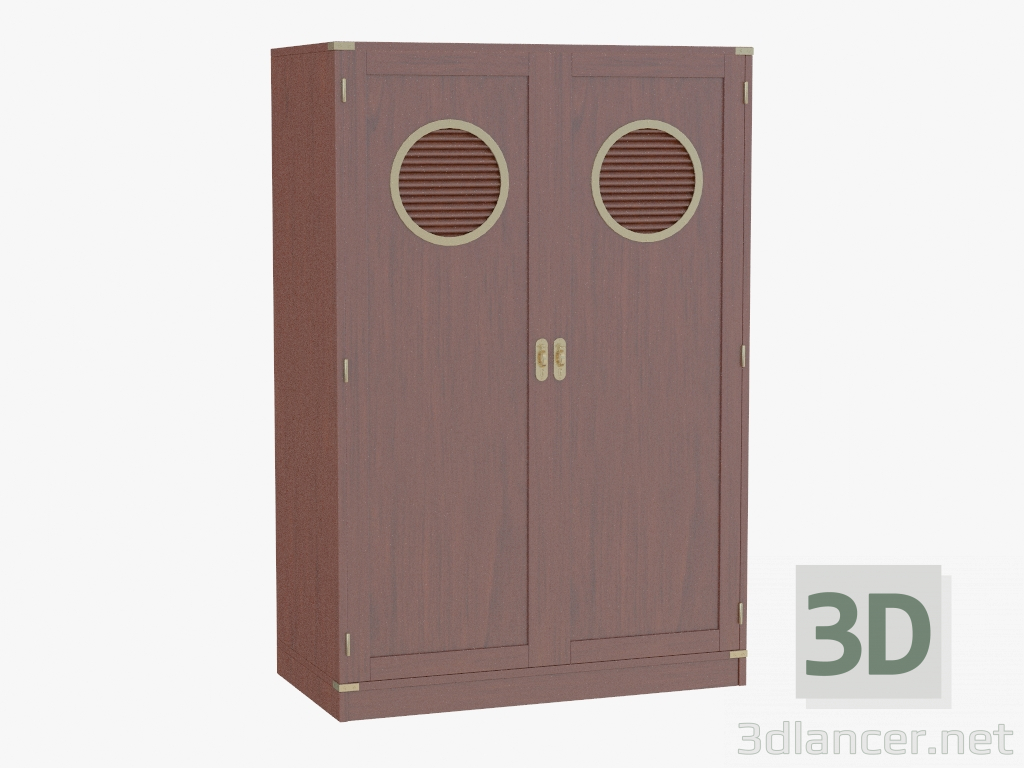 3d модель Шкаф двухдверный с декором – превью