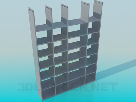 3d model The shelves in the library - preview 3d model The shelves in the library - preview