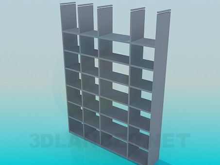 3d model The shelves in the library - preview 3d model The shelves in the library - preview