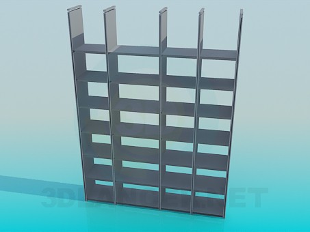 3d model The shelves in the library - preview 3d model The shelves in the library - preview