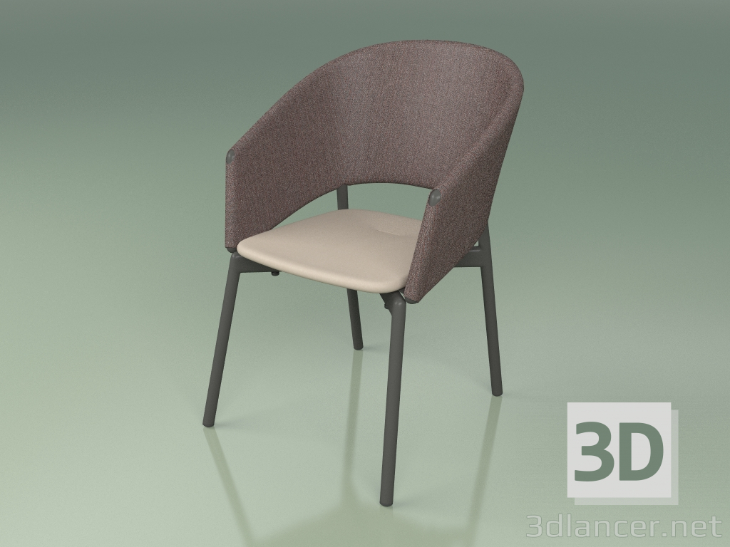 Modelo 3d Cadeira confortável 022 (fumaça de metal, marrom, toupeira de resina de poliuretano) - preview