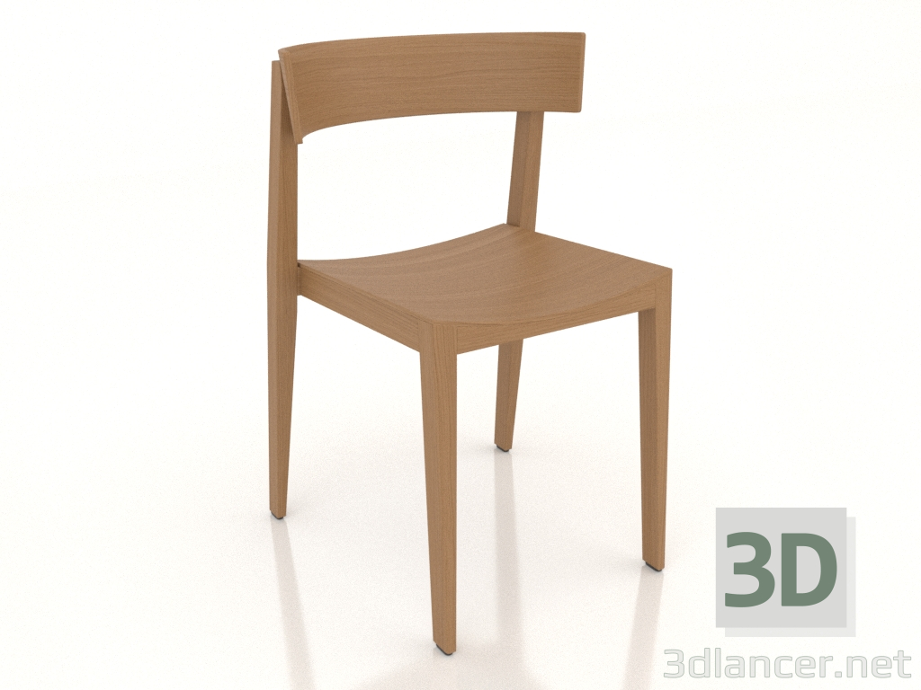 3D Modell Ein Stuhl mit langer Rückenlehne - Vorschau
