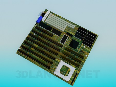 3d model The motherboard of the computer - preview