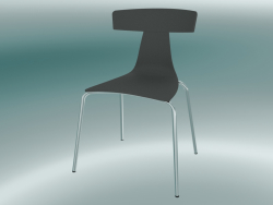 Sedia impilabile REMO sedia in plastica (1417-20, plastica grigio basalto, cromo)