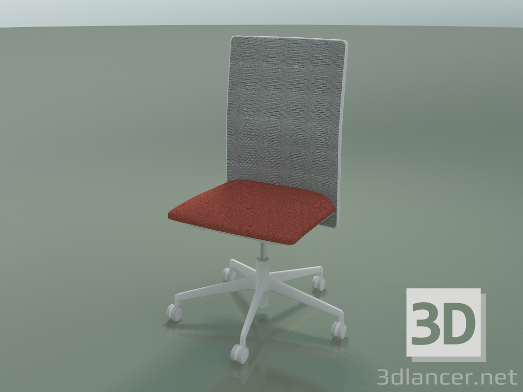 3D Modell Stuhl mit hoher Rückenlehne 6502 (5 Räder, mit Mesh, V12) - Vorschau