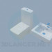 3D Modell Rechteckige WC und Waschtisch - Vorschau