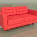3 डी मॉडल डबल सोफा कॉस्मो (लाल चमड़ा) - पूर्वावलोकन