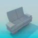 modèle 3D Confortable petit canapé - preview