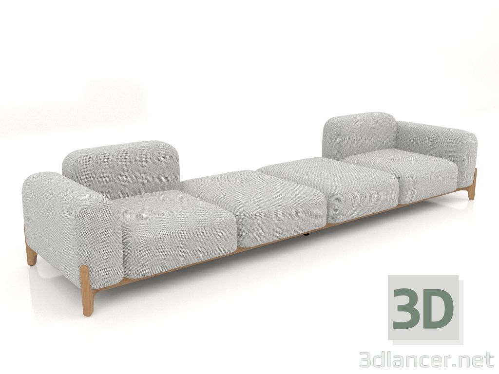 modèle 3D Canapé modulable (composition 18) - preview