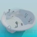 modello 3D Vasca idromassaggio rotonda - anteprima