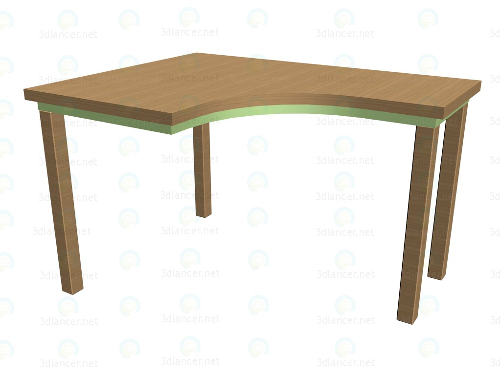 modello 3D Angolo per sinistra Praticante tavolo 63st02l - anteprima