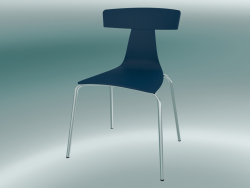 Stackable chair REMO plastic chair (1417-20, plastic green blue, chrome)
