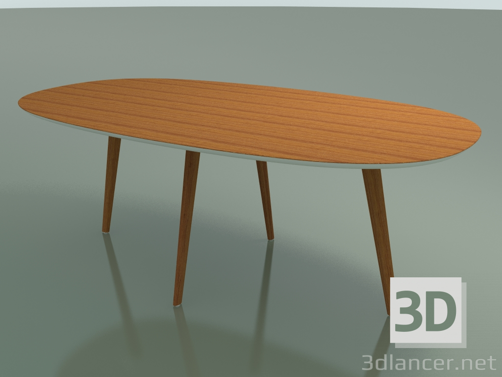 modello 3D Tavolo ovale 3507 (H 74 - 200x110 cm, M02, Effetto teak, opzione 1) - anteprima