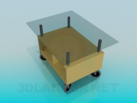 3d модель Столик на колесиках – превью 3d модель Столик на колесиках – превью